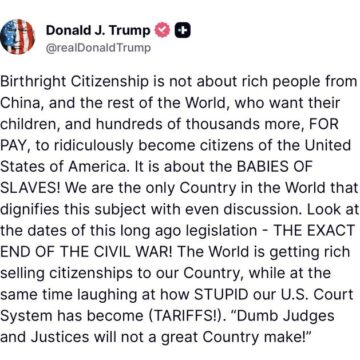 “Birthright Citizenship Is About The Babies Of Slave”—President Donald Trump