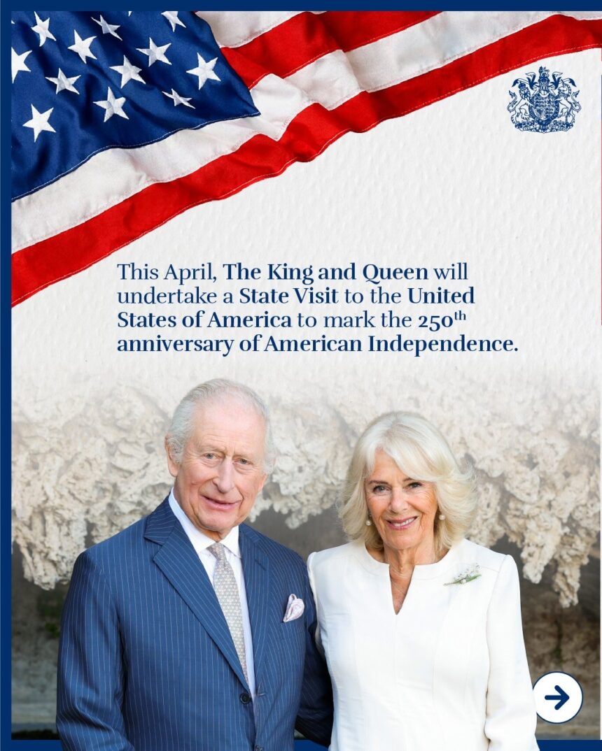 The King And Queen To Undertake A State Visit To The United States Of America, The Royal Family Discloses.