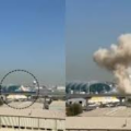 Moment A Drone Struck Dubai International Airport’s Runway, Forcing The Suspension Of All Flights On Saturday.