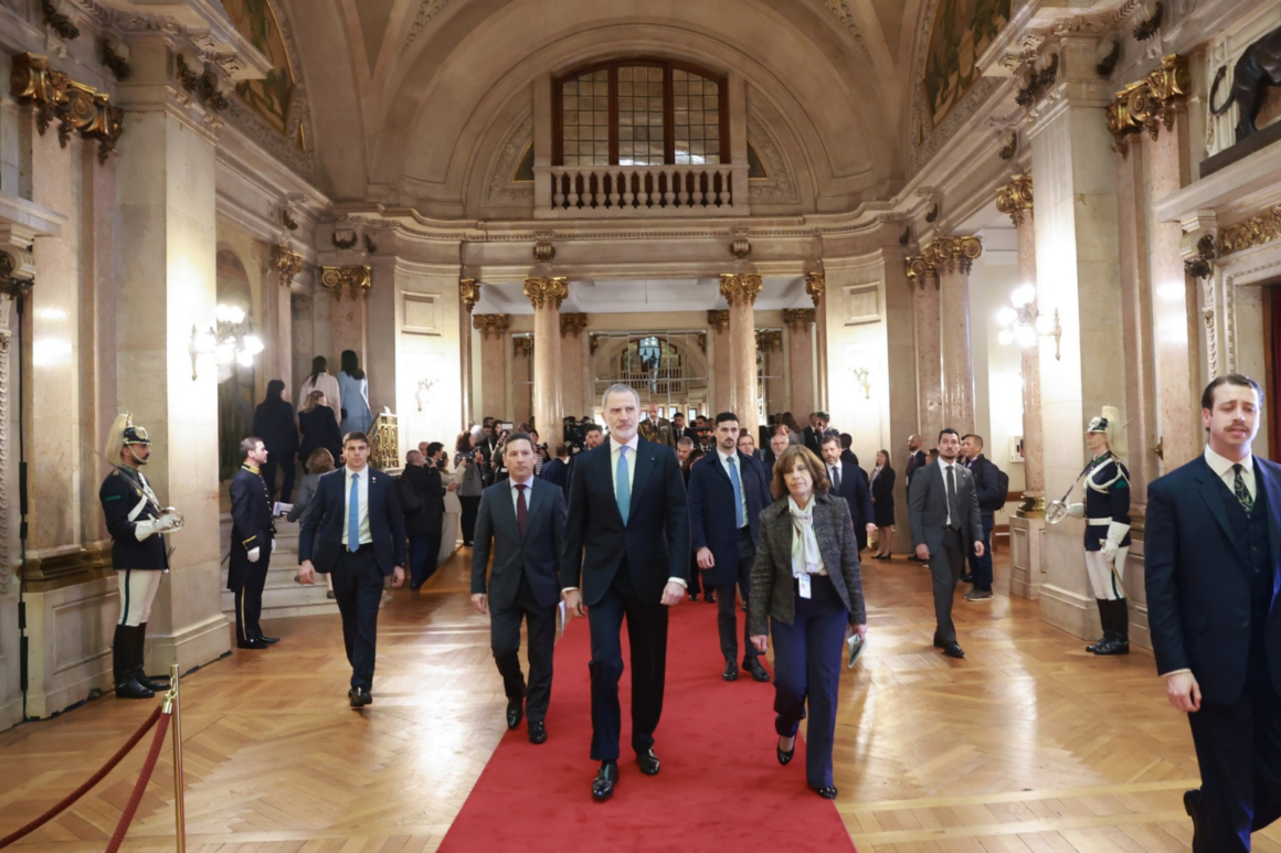 Spanish King Upon His Arrival At The Assembly Of Portugal To Attend The Inauguration Ceremony Of The President-Elect Of The Portuguese Republic, António José Seguro.