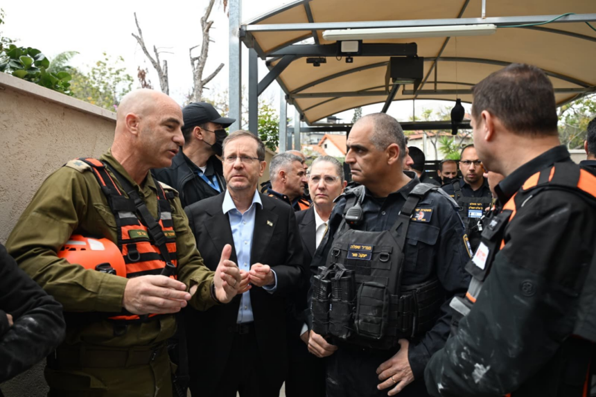 “Our Enemies From Iran Are Trying To Target Civilians In A Cowardly Manner, They Will Not Break Us.”–  Israeli President Herzog Says After Visiting A Victim Who Sustained A Direct Hit From A Cluster Bomb.