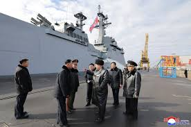 North Korean Leader Kim Inspects New Warship, Claims Progress Toward Nuclear-Armed Navy