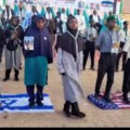 Northern Nigeria Students In Solidarity With Iran, Seen Marching And Denigrating Israeli And American Flags.