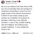 U.S Trump Claims CNN And Nigeria Fake Cite Post Alleged News From Iranian Top Government To Inflame Situation.