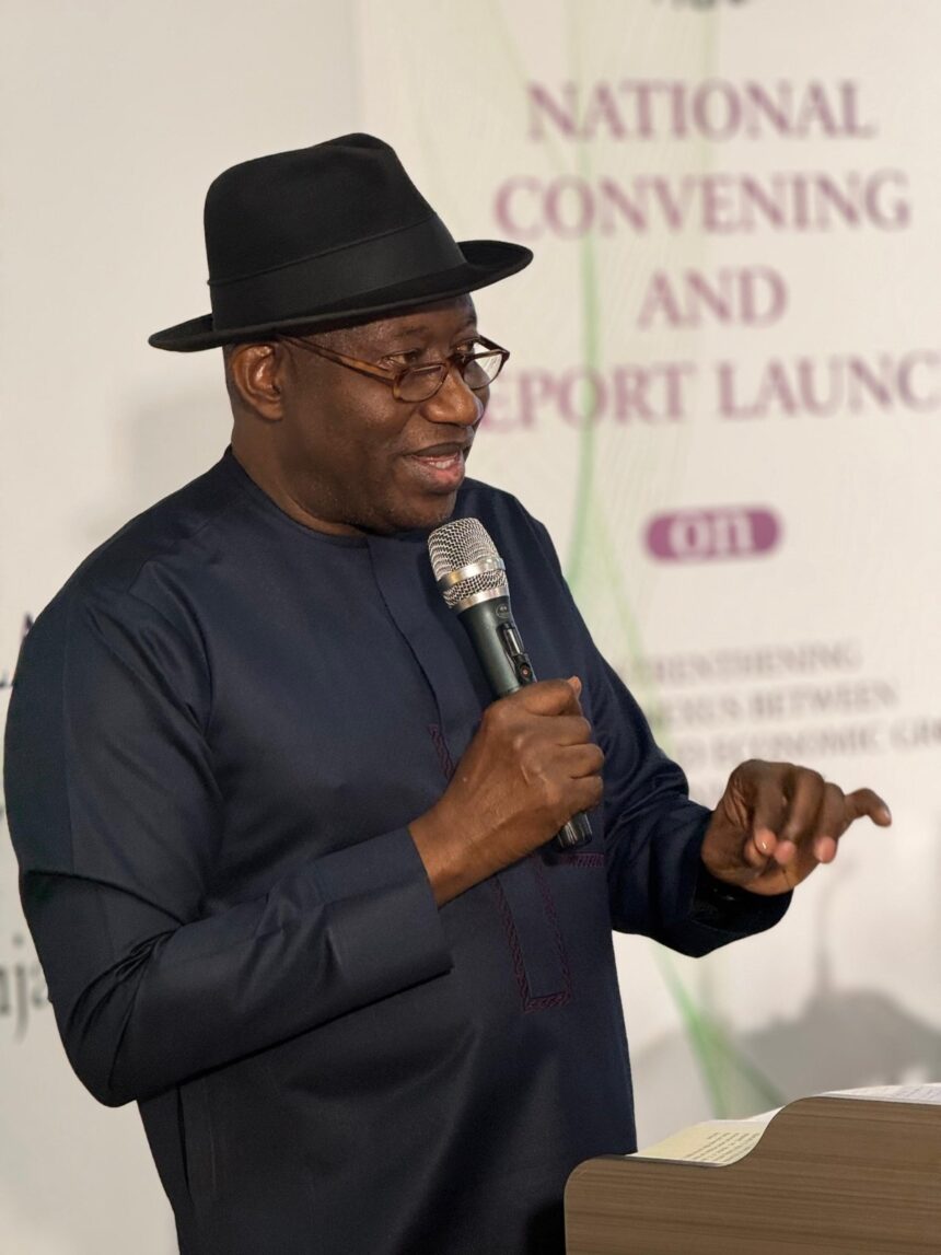 Former President Goodluck Jonathan In Abuja Attends ‘The National Convening And Launch Of The Report, “Strengthening The Nexus Between Democracy And Economic Growth In Nigeria.”