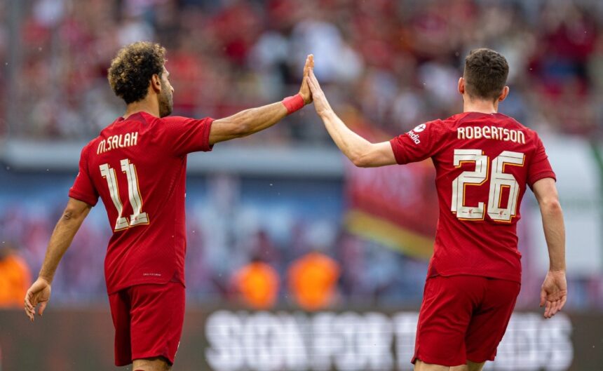 Mohamed Salah Pays Tributes To Team Player Andy Robertson Set To Leave The Club At Season End, Expresses Emotion.