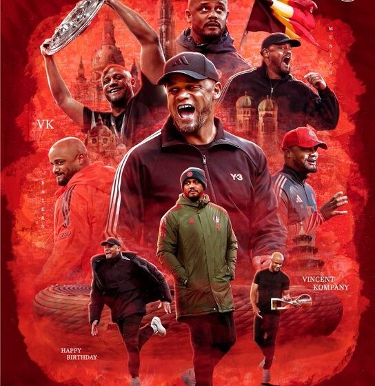 “𝗛𝗔𝗣𝗣𝗬 𝗕𝗜𝗥𝗧𝗛𝗗𝗔𝗬 𝗕𝗢𝗦𝗦 🔴⚪️”—FC Bayer Celebrates Its Manager Vincent Kompany As He Turns 40 Shortly After 2-1 Win Over Real Madrid.