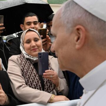 WhatsApp Image 2026-04-14 at 12.20.27 PM From The Vatican: Pope Leo Arrived In Annaba And, Despite The Rain, Was Welcomed By Children In Traditional Dress