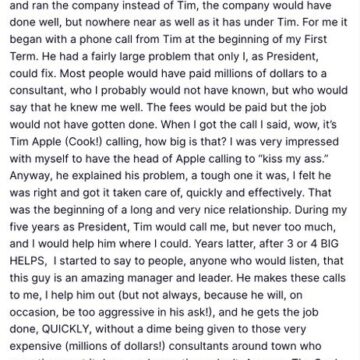 Trump Discloses That Tim Cook Calls Him At The Beginning Of His First Term As President  To ‘Kiss My Ass’ As The Apple CEO Gears To Step Down In September