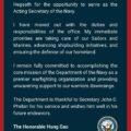 Acting Secretary Of The Navy Hung Cao, Who Replaces John Phelan Releases Statement