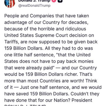WhatsApp Image 2026-04-25 at 4.37.26 AM President Trump Over “Horrible And Ridiculous United States Supreme Court Decision On Tariffs “