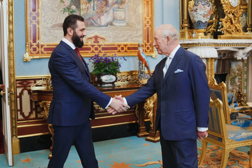 Syrian President Ahmed Al-Sharaa Meets With His Majesty King Charles III, At Buckingham Palace In London, Discusses Ways To Develop Cooperation Between Both Nations.