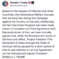 US President Trump Announces Strait Of Hormuz Blockade To Remain Intact Pending Agreement With Iran