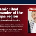 Israel Defenses Forces announces elimination of the Commander of the Islamic Jihad’s Beqaa region in Lebanon, Wael Mahmoud Abd al-Halim.