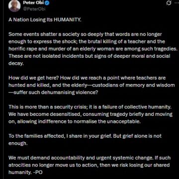 WhatsApp Image 2026-05-19 at 10.56.33 AM Peter Obi Describes The Teachers Kidnapping In Oyo State As “Failure Of Collective Humanity.”
