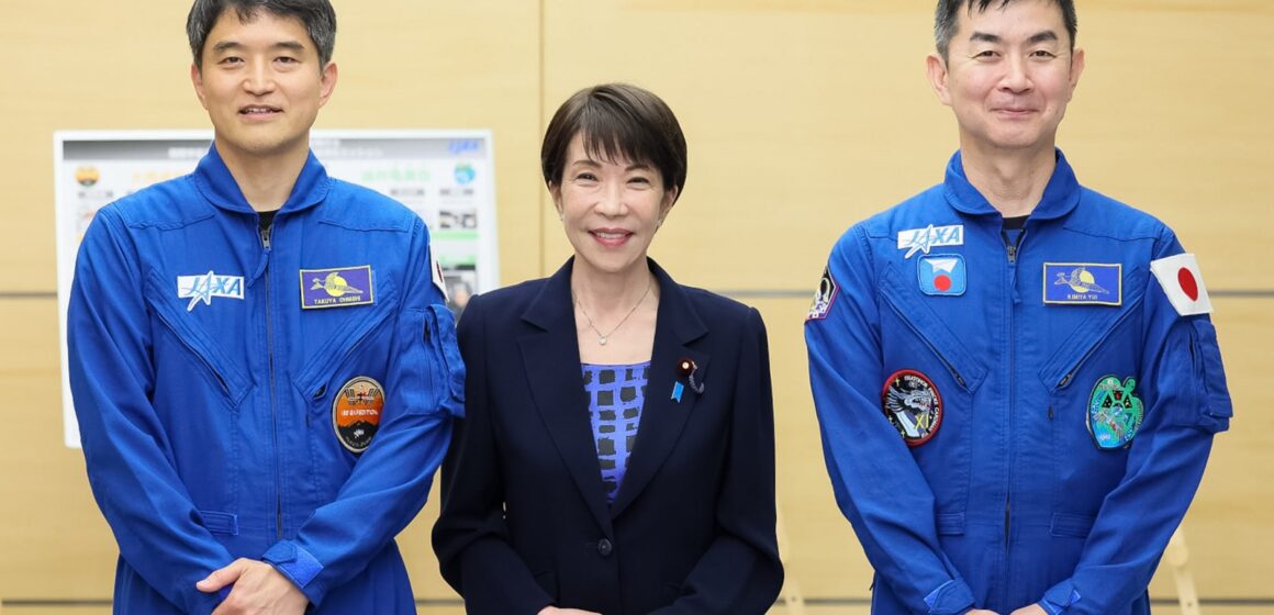 Japanese P.M Sanae Proudly Receives JAXA Astronauts Otui And Onishi Whom Report On Their Missions Aboard The International Space Station (ISS).