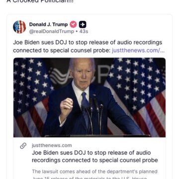 WhatsApp Image 2026-05-28 at 6.40.46 AM Trump Calls Former U.S President Joe Biden “A Crooked Politician” For Suing DOJ Over Audio Recording
