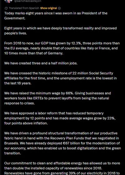 WhatsApp Image 2026-06-02 at 2.51.36 PM Spaniard President Sánchez Marks 8 Years In Office, Recounts Administrative Achievement, Claims Gdp “Double That Of Countries Like Italy Or France, And 10 Times More Than That Of Germany.”