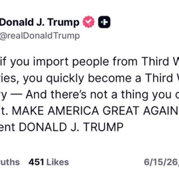 President Trump Says If You Import The Third World, You  Become The Third World