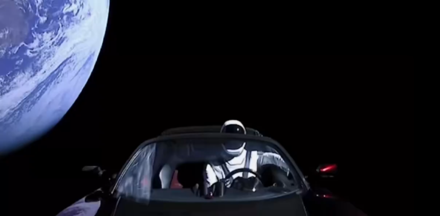 image Musk Says His Personal 2010 Cherry-Red Tesla Sends Into Space In 2018, “Will Be There For At Least 10 Million Years”