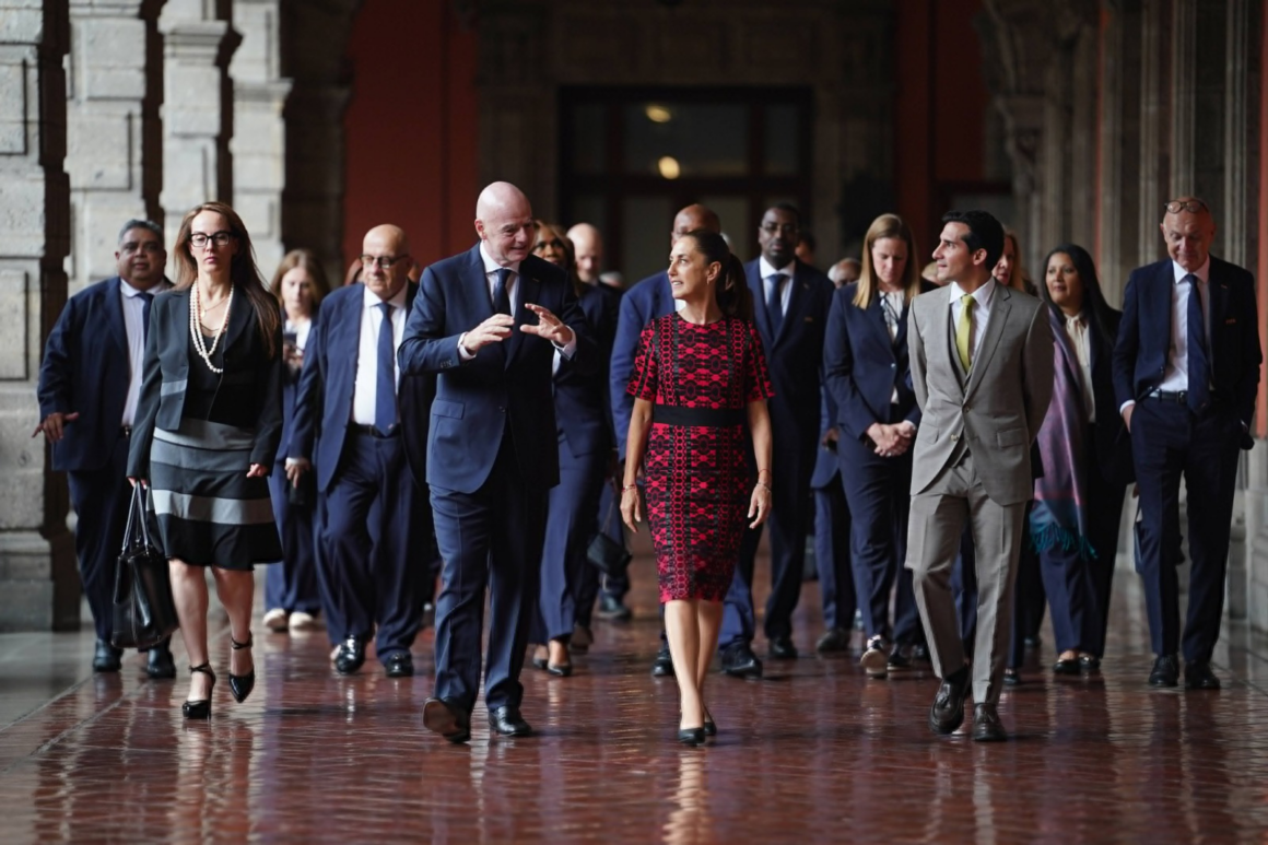 Photo Story :Mexican President Claudia Sheinbaum  Receives  FIFA President Gianni Infantino And Representatives, Give Them  Cordial Welcome To The Host Nation.