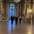 French President Macron and First lady show trump around palace of Versailles