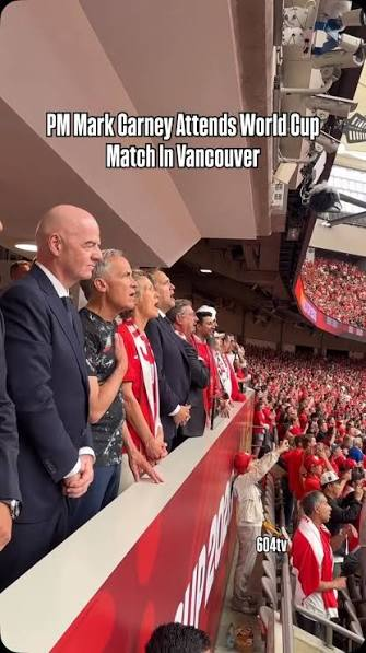 Prime Minister Mark Carney Registers His Presence At The World Cup, Singing Canada National Anthem And Cheer National Football Team