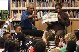 image The Obamas Reading “Where The Wild Things Are” To 25 School Children At The Chicago Public Library Branch Inside The Center.
