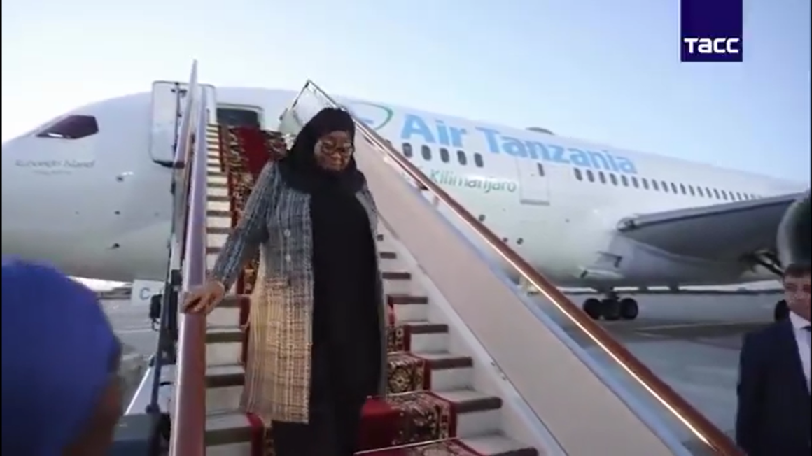 Tanzanian President Dr. Samia Suluhu Hassan Arrives Moscow For A State Visit , To Meet With President Vladimir Putin And Participate In The St. Petersburg International Economic Forum (SPIEF).